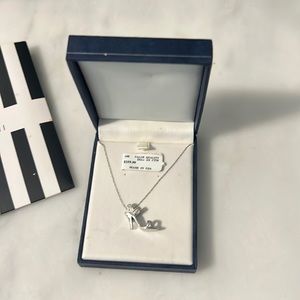 14k white gold and 1/2 ctw diamond shoe necklace